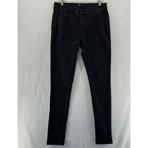 Nova Men Pants Men's Sz 32 Black Denim Skinny Leg Slim Fit Midrise Stretch Jeans